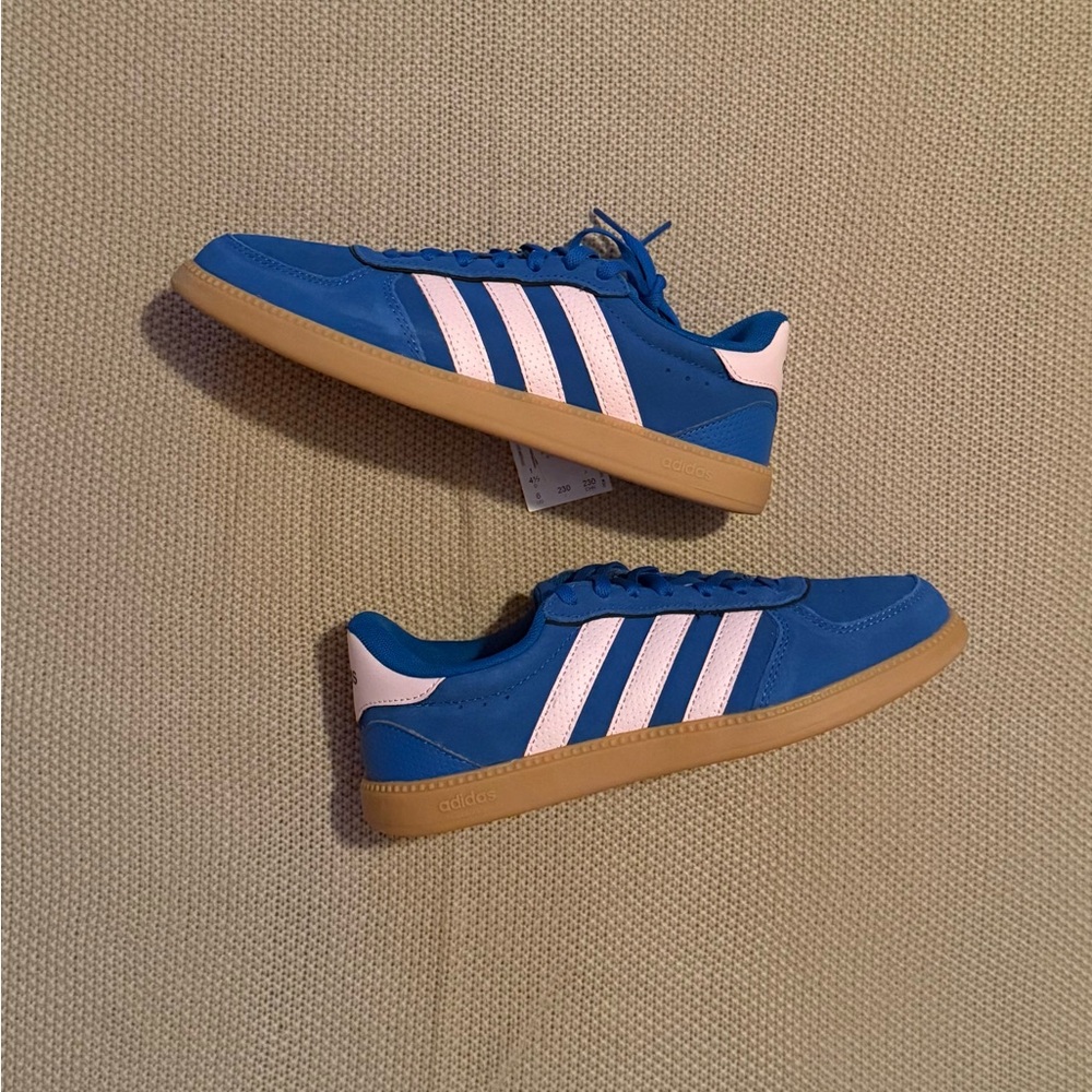 Adidas Royal Blue Trainers with light pink Accents
